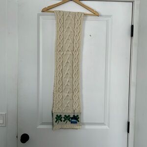 Aran Woollen Mills Wool Irish Clover Scarf 72” x 9”